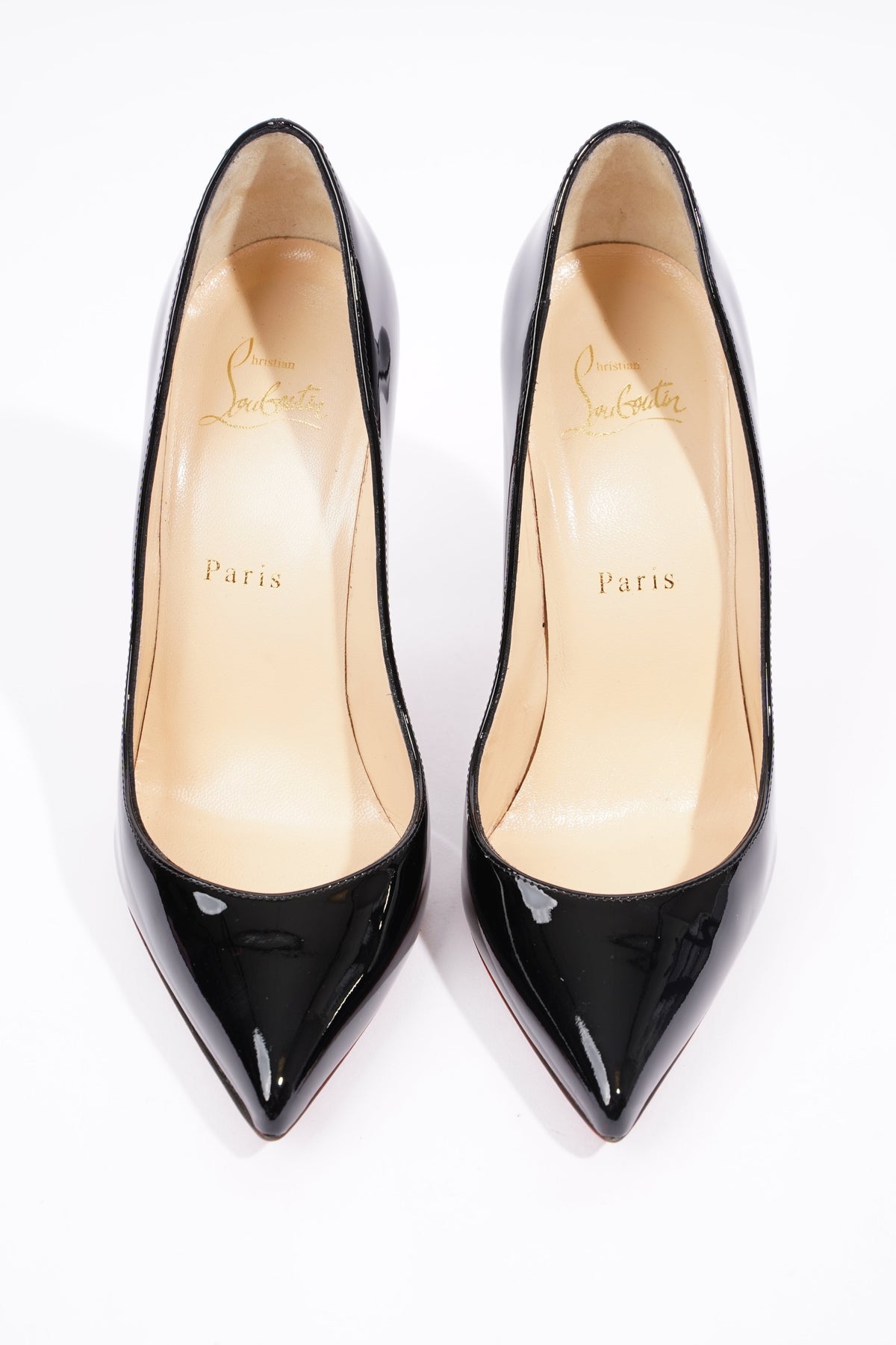 Christian Louboutin Black White Patent Leather Dress Shoes Unused EU Size  37.5