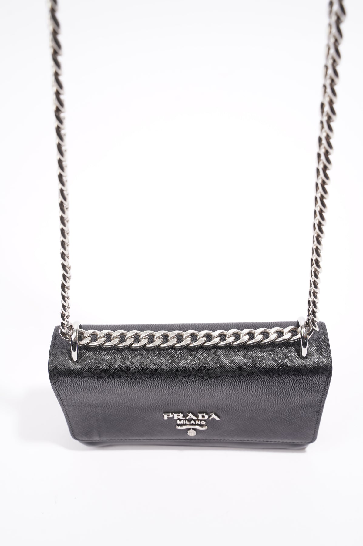 Prada Crossbody Chain Bag Black Leather Small – Luxe Collective
