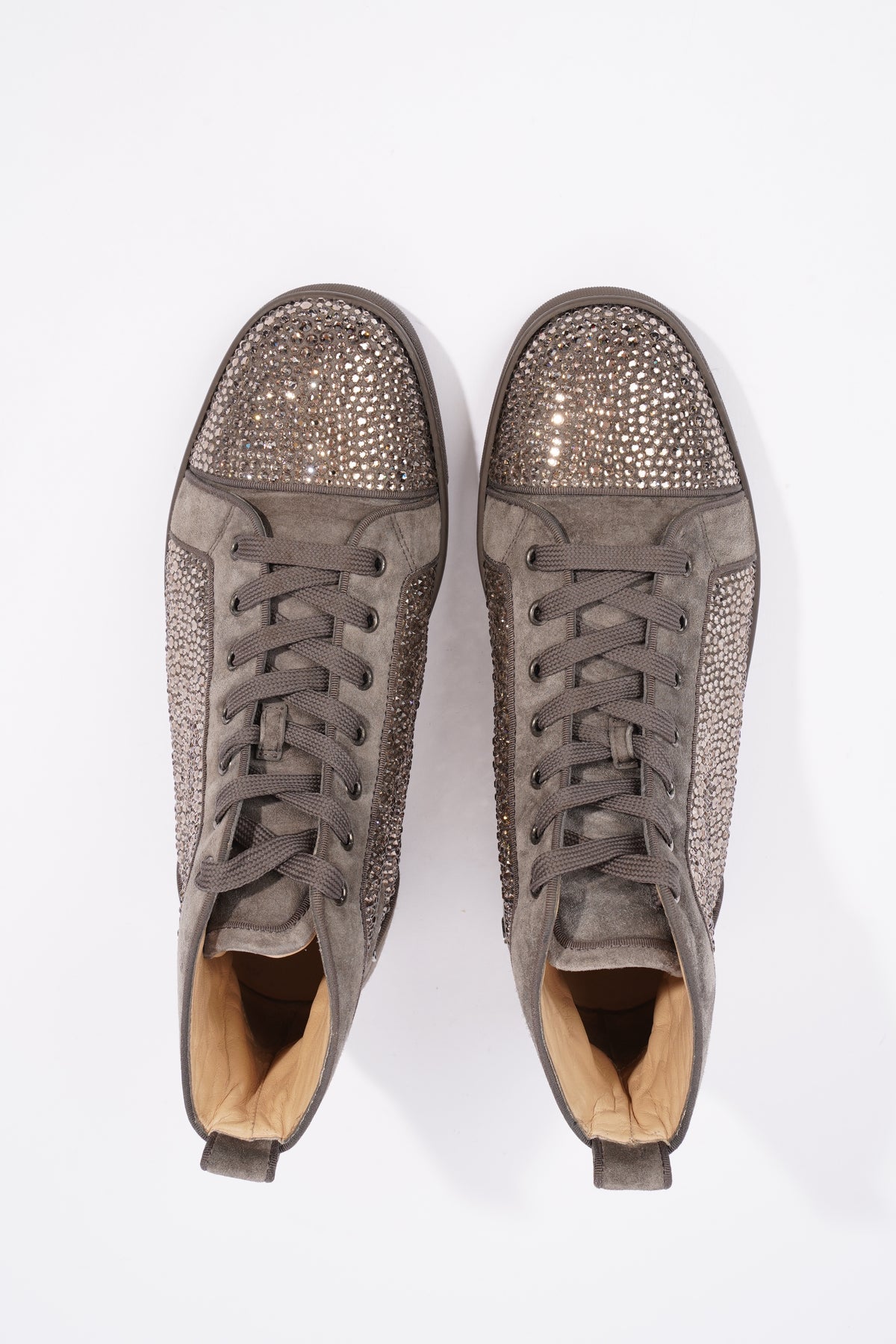 Christian Louboutin Men's Metallic Strass High-Top Sneakers