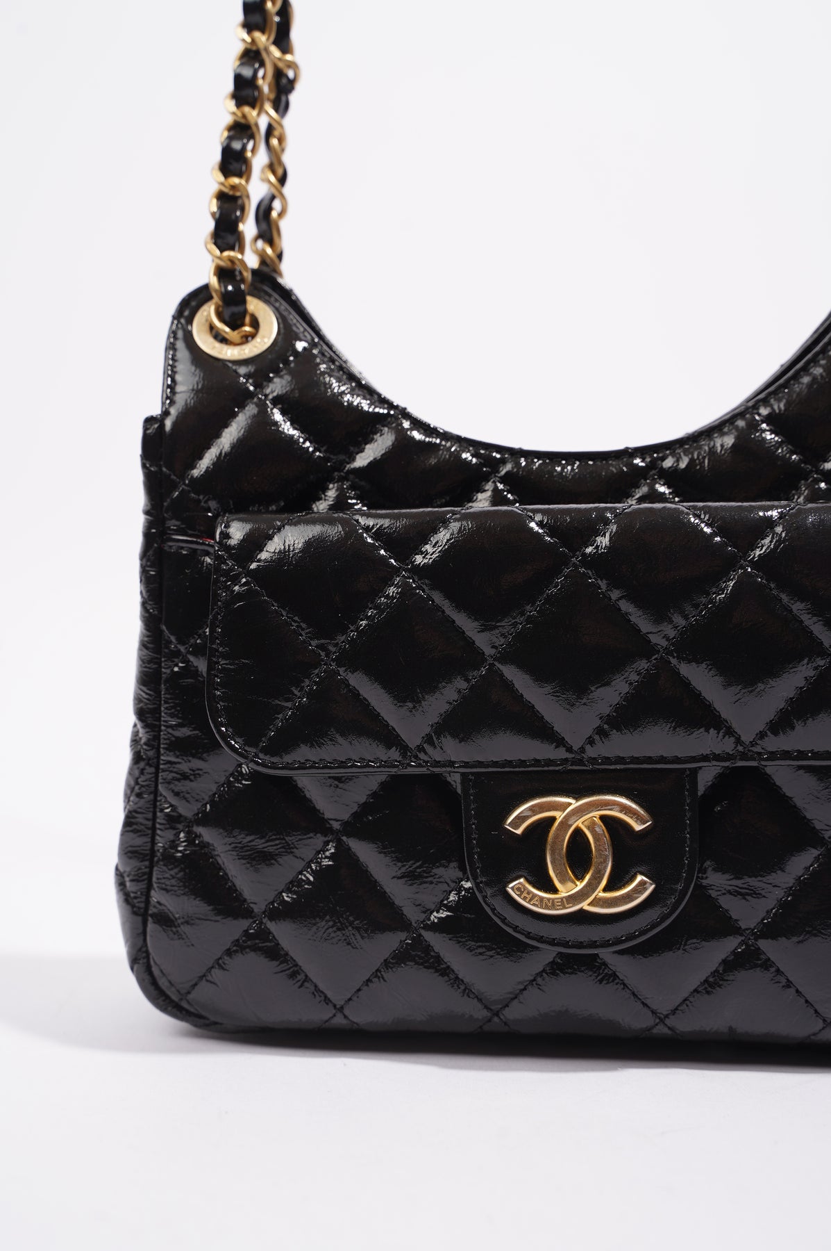 Chanel Black Small Patent Leather Double Sided Bag