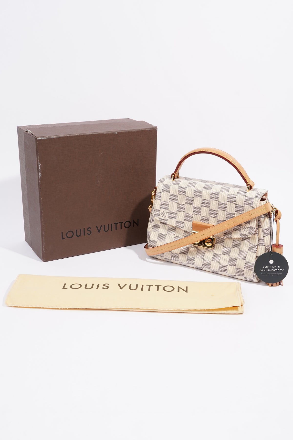 Louis Vuitton Croisette Bag Damier Azur Canvas In Cream/ Honey