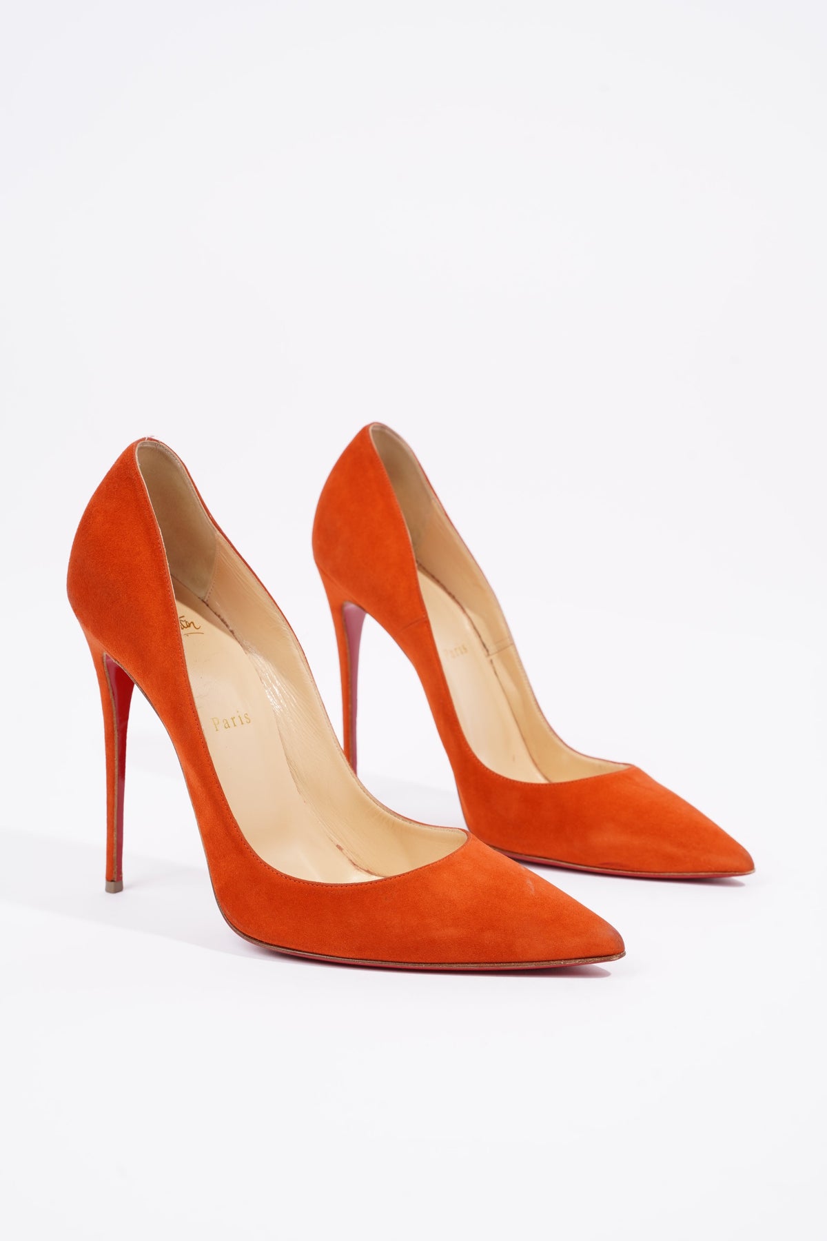 Christian Louboutin So Kate 120 Patent Leather Pumps in Orange