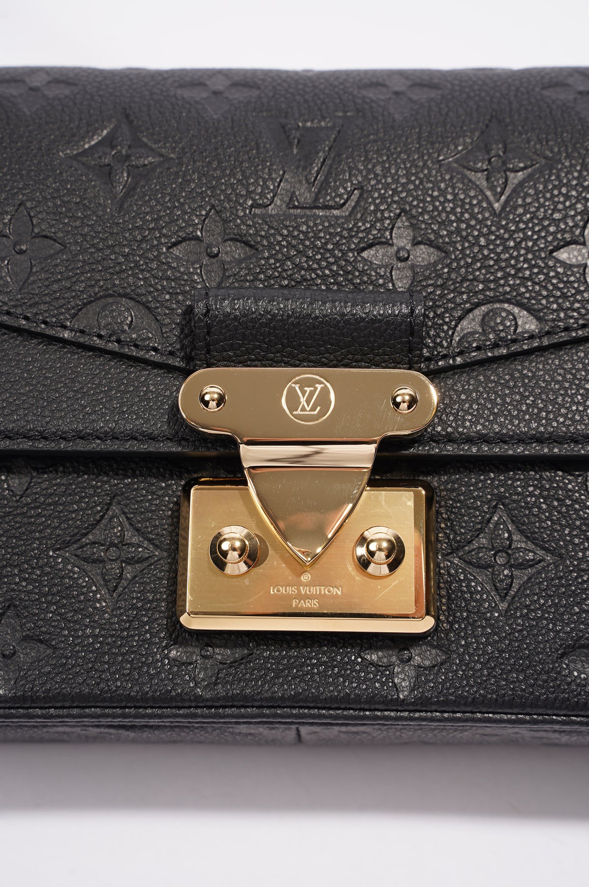 LOUIS VUITTON Marceau PM Monogram Empreinte Leather Shoulder Bag Black