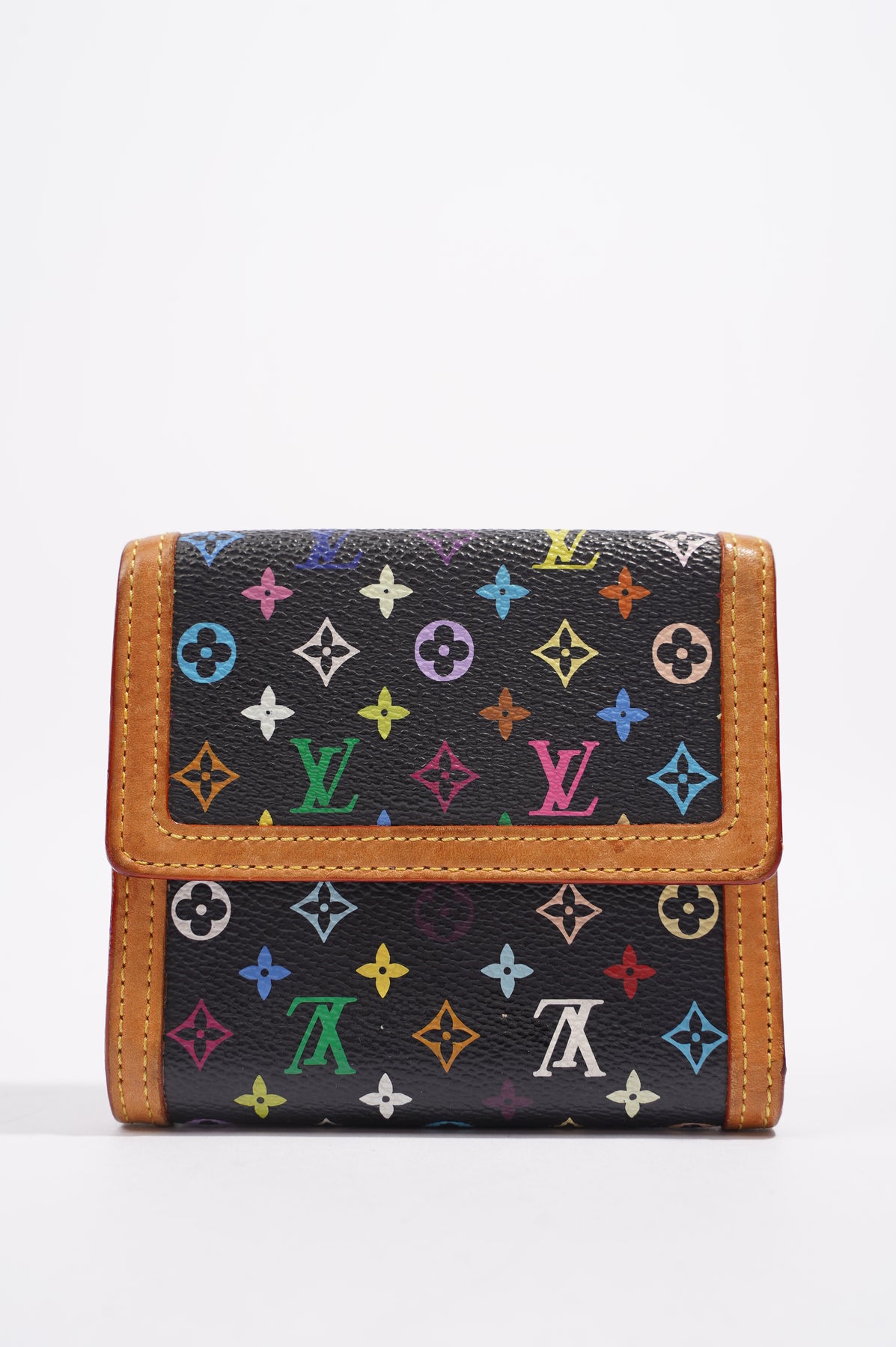 LOUIS VUITTON Monogram Multicolore Elise Wallet White