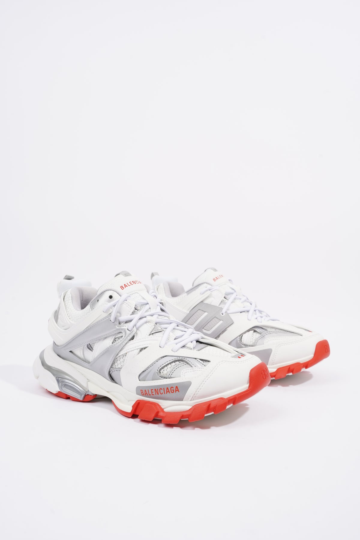 Balenciaga Balenciaga Track Sneakers In White/Silver/Red