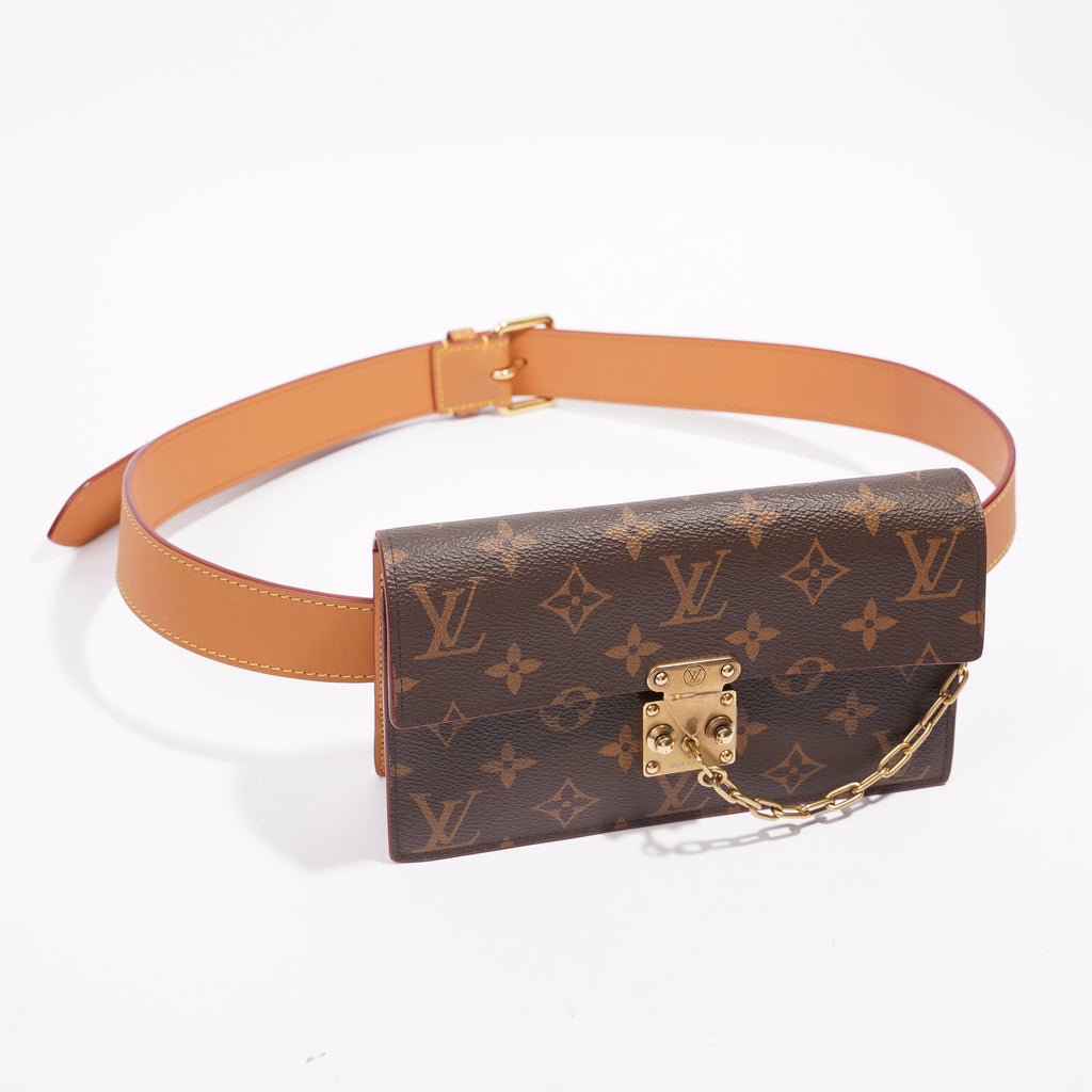 LOUIS VUITTON Women's S Lock Belt Pouch Canvas in Brown