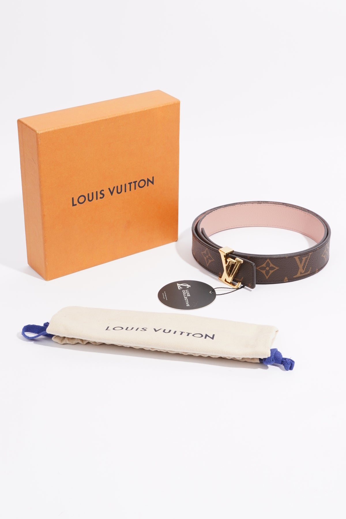 Louis Vuitton Womens Reversible LV Belt Monogram Canvas / Leather 85cm –  Luxe Collective