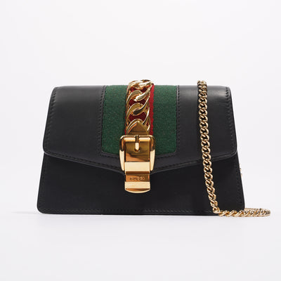 Gucci Womens Sylvie Black Green Red Super Mini