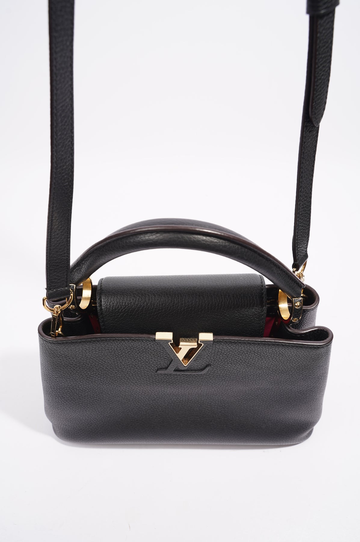 Louis Vuitton Capucines Mini Taurillon Black Leather Bag