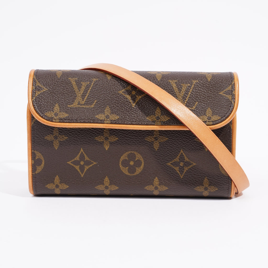Louis Vuitton Pochette Florentine Brown Canvas Clutch Bag (Pre-Owned)