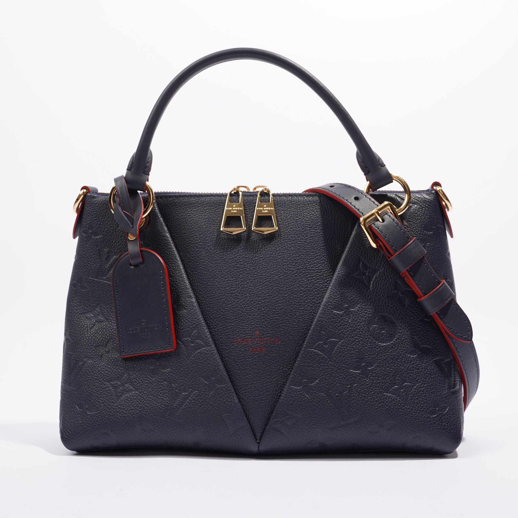 Louis Vuitton Womens V Tote Navy Leather BB – Luxe Collective
