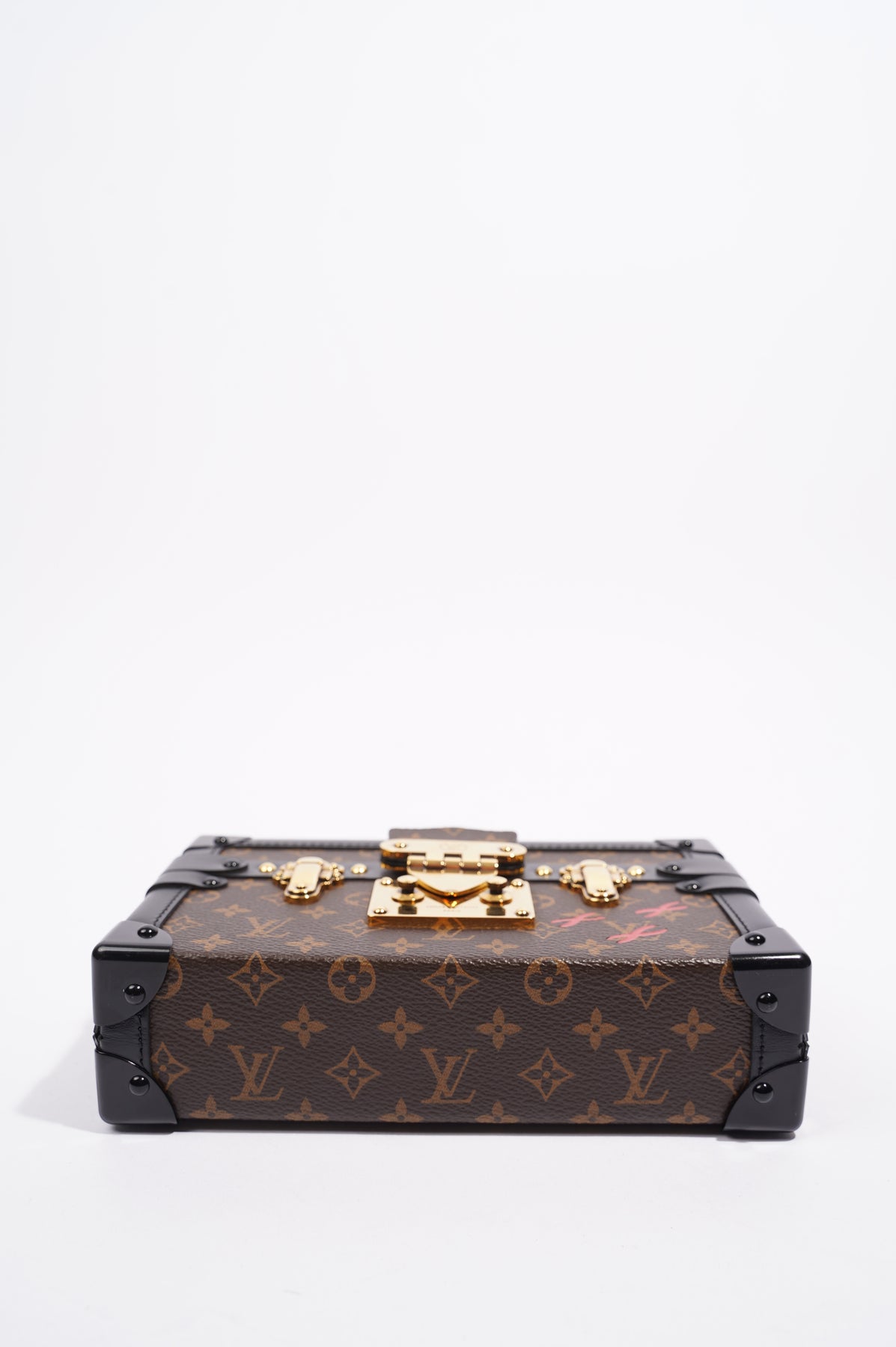 LOUIS VUITTON Monogram Column Petite Malle Black 721746