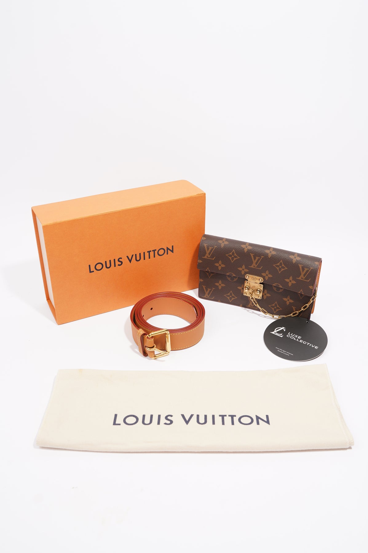 Louis Vuitton Womens S Lock Belt Pouch Monogram Canvas – Luxe