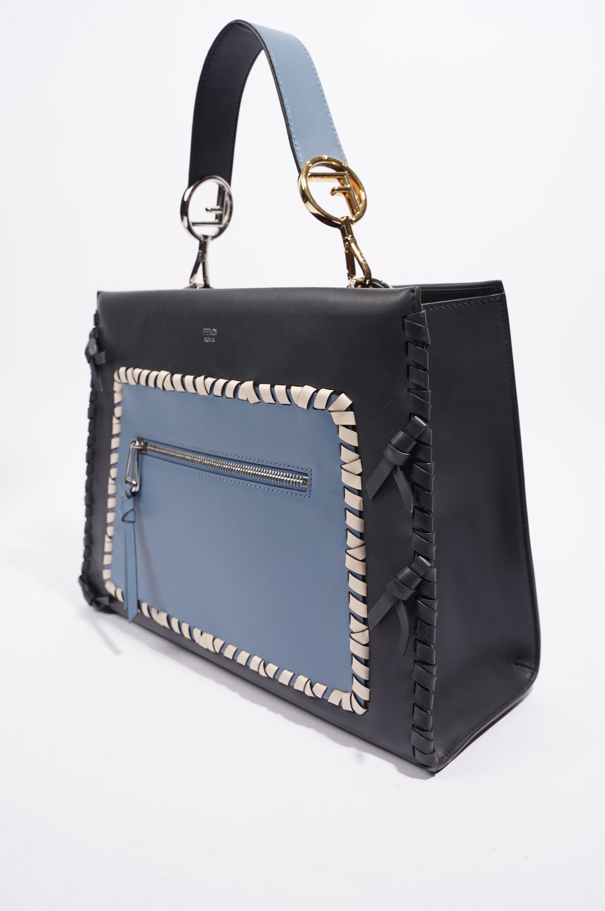 Fendi Womens Runaway Whipstitch Bag Blue / Navy – Luxe Collective