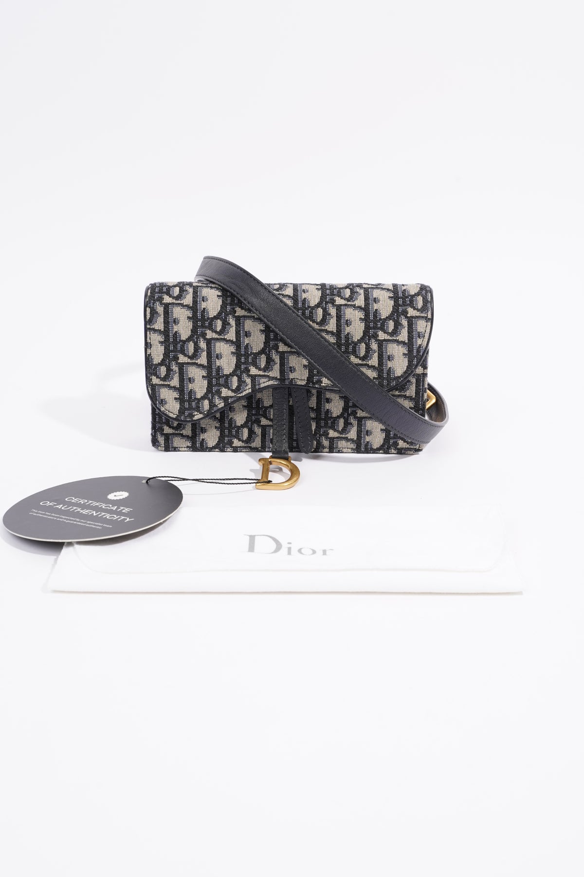 Christian Dior Oblique Saddle Belt Pouch - Blue Waist Bags, Handbags -  CHR348543
