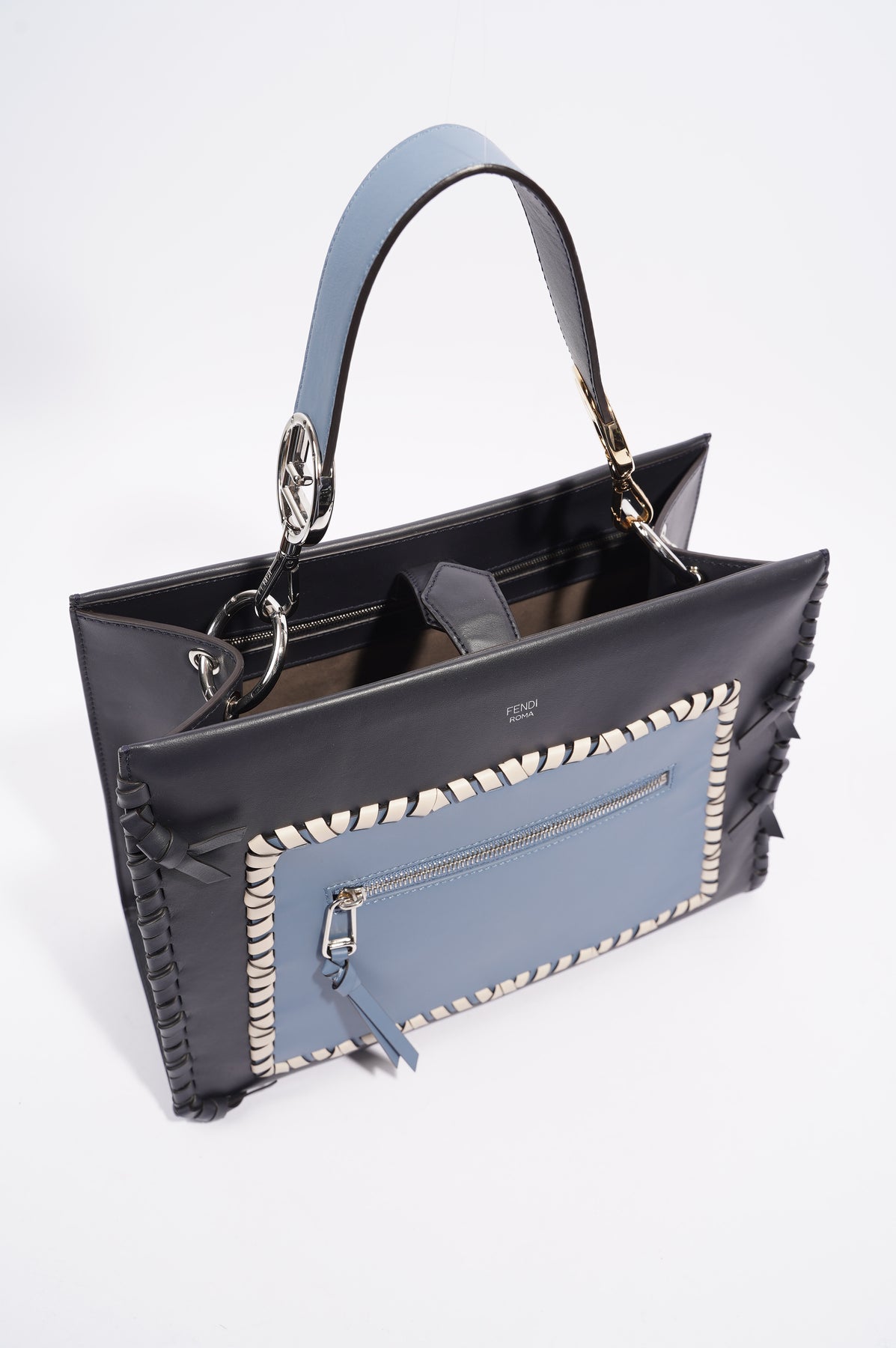 Fendi Womens Runaway Whipstitch Bag Blue / Navy – Luxe Collective
