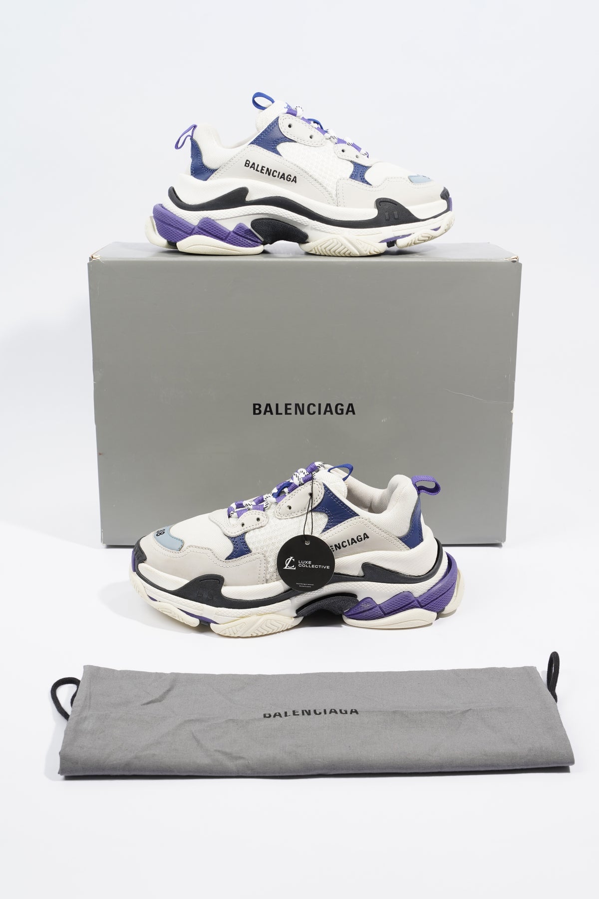 Balenciaga Triple S White / Blue / Purple EU 38 / UK 5 – Luxe