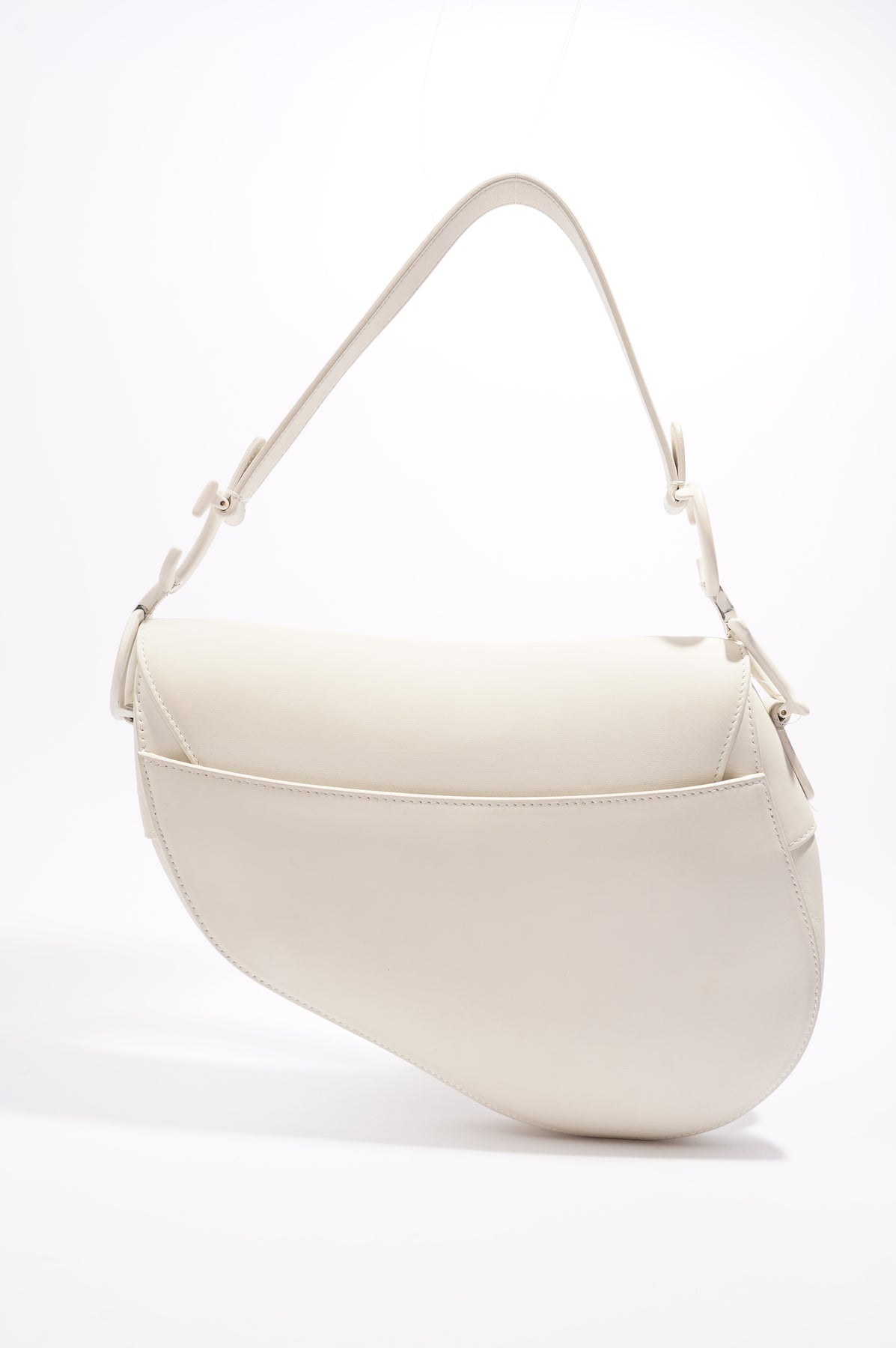 Christian Dior Womens Saddle Bag White Leather – Luxe Collective