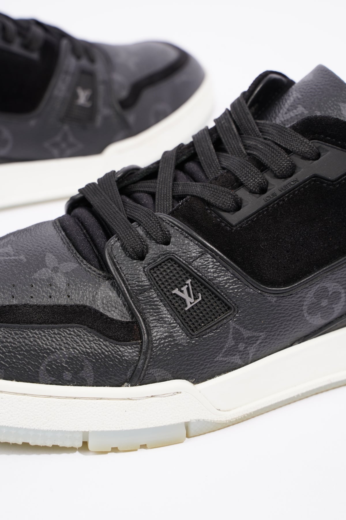 Louis Vuitton Men's LV Trainer Sneakers Monogram Eclipse with Suede Black  2301361