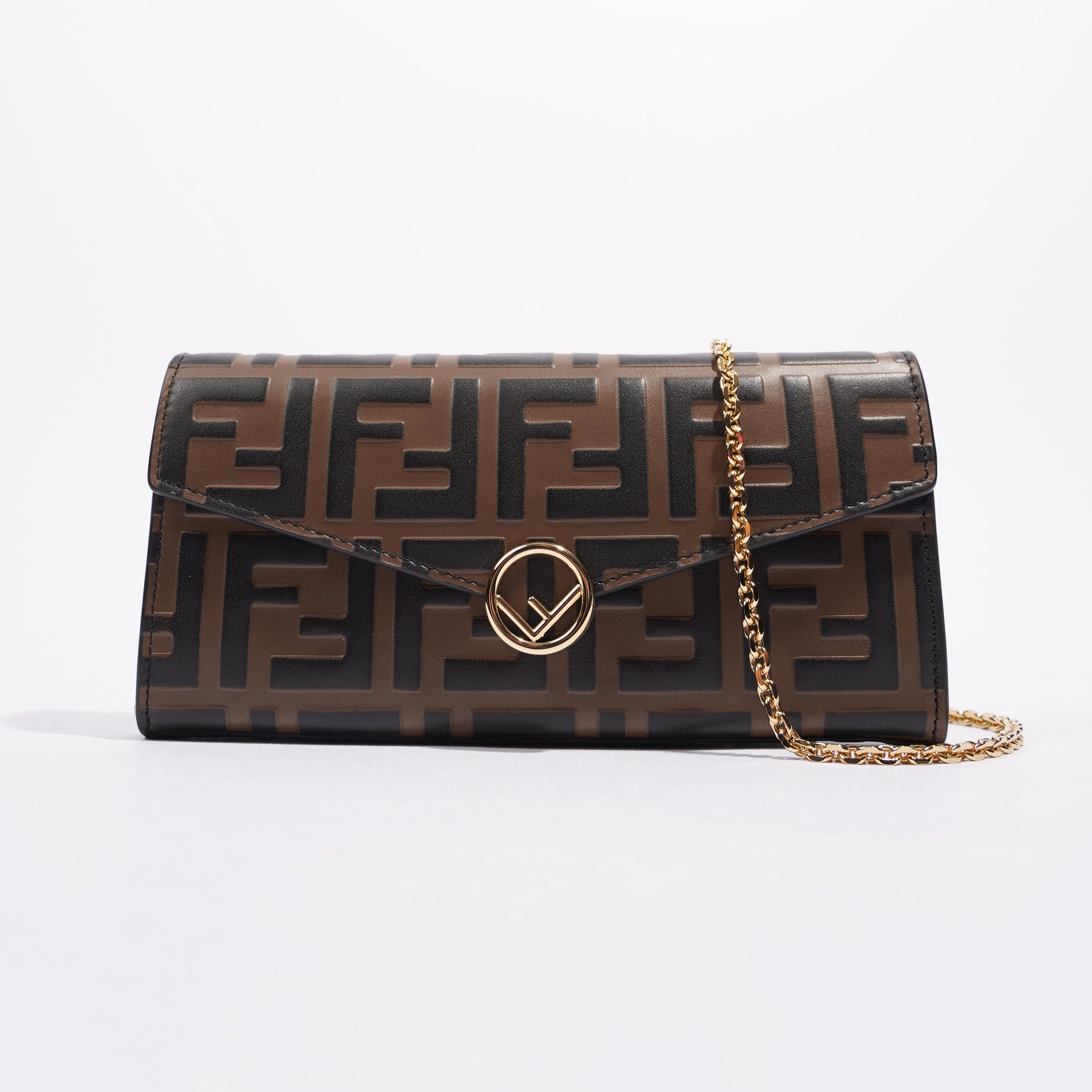 Fendi Continental With Chain in Brown