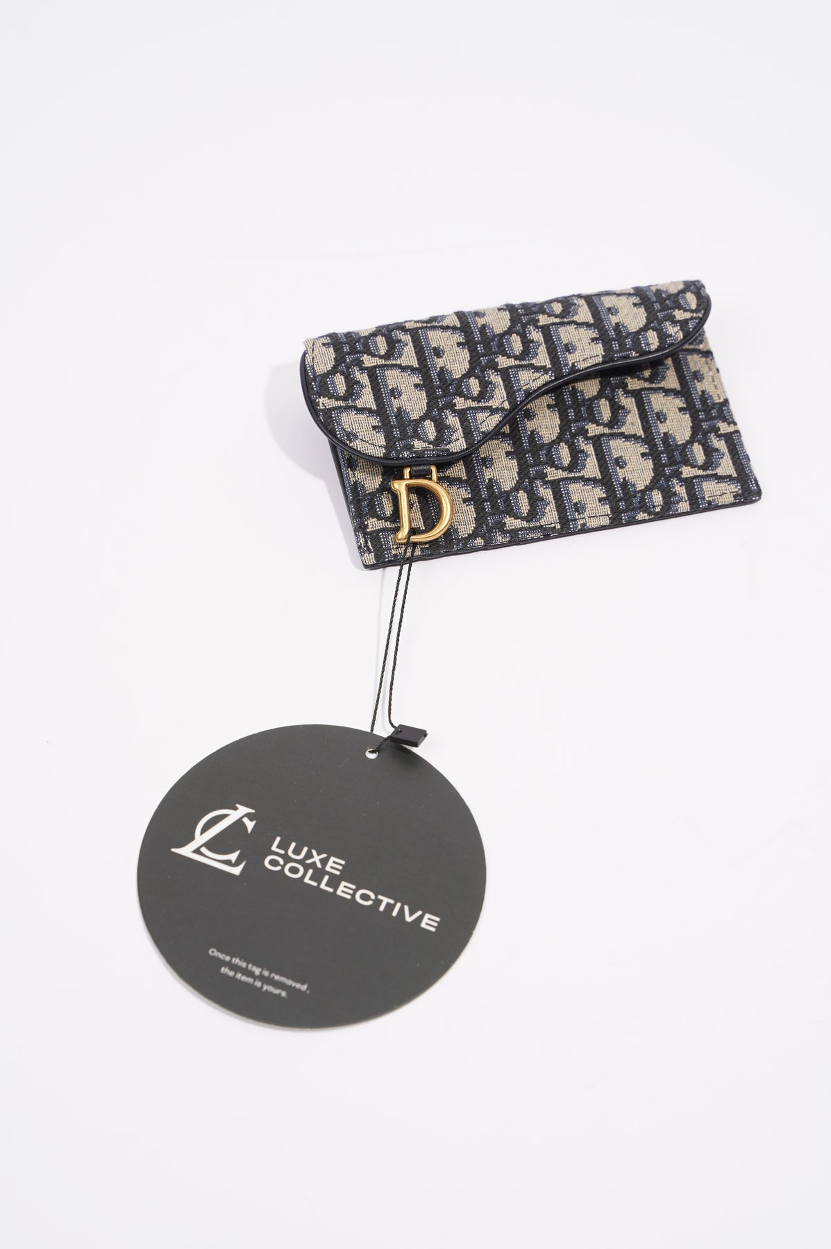 Dior - Saddle Flap Compact Zipped Card Holder Blue Dior Oblique Jacquard - Women