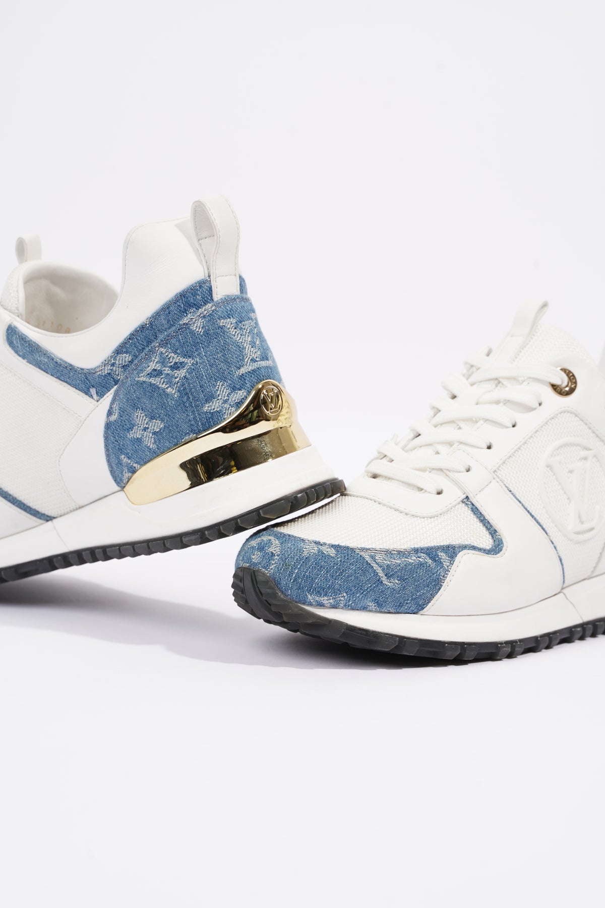 Louis Vuitton, Shoes, Louis Vuitton Womens Run Away Sneakers Denim And  Monogram Denim Blue