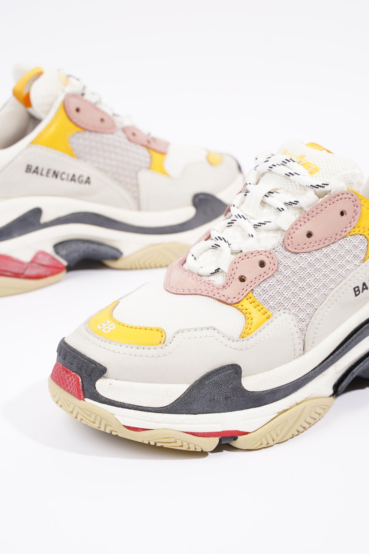 Balenciaga triple s pink and yellow best sale