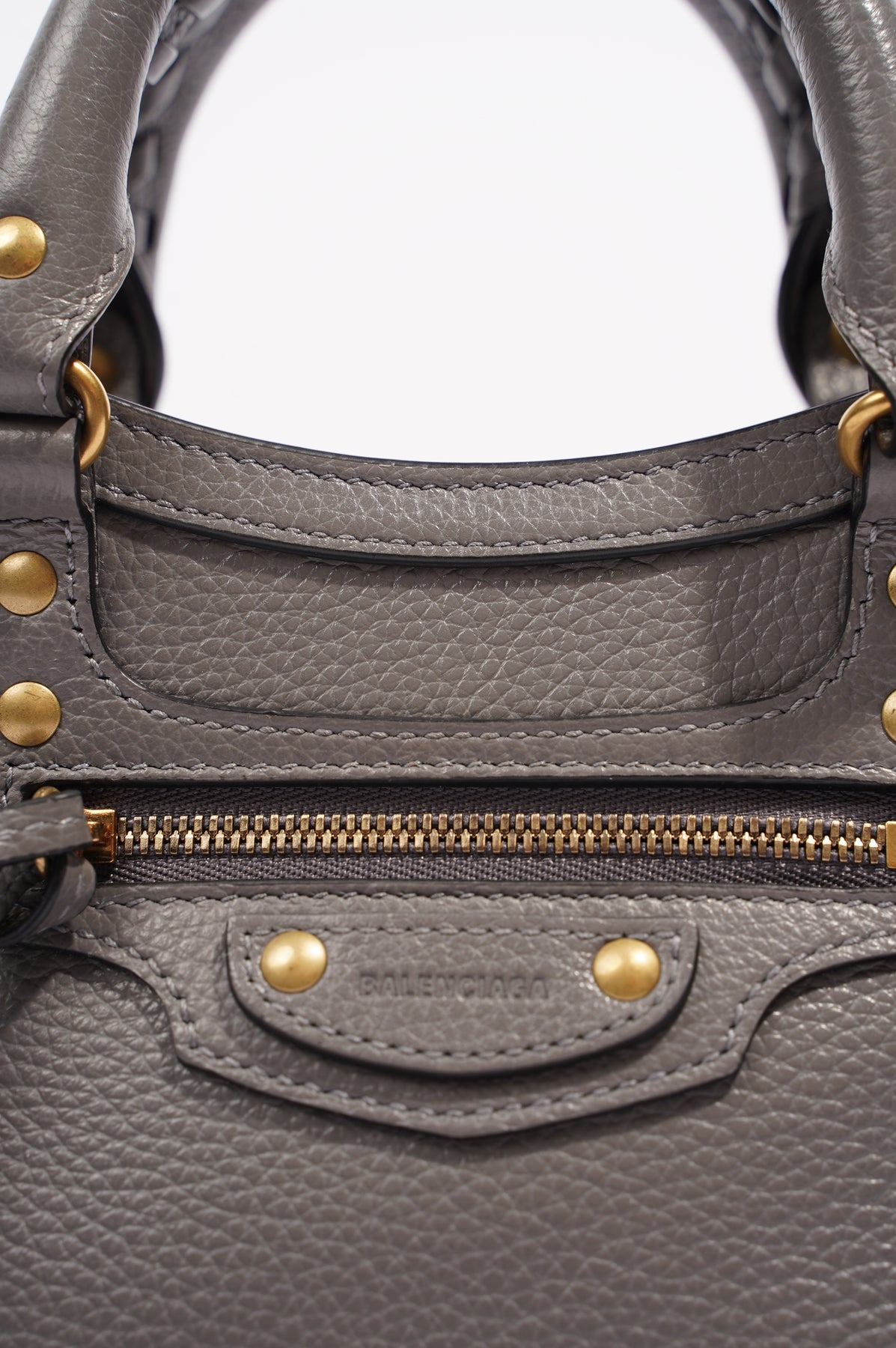 skade Bedre sejr Balenciaga Womens Neo Classic City Bag Grey Leather Mini – Luxe Collective