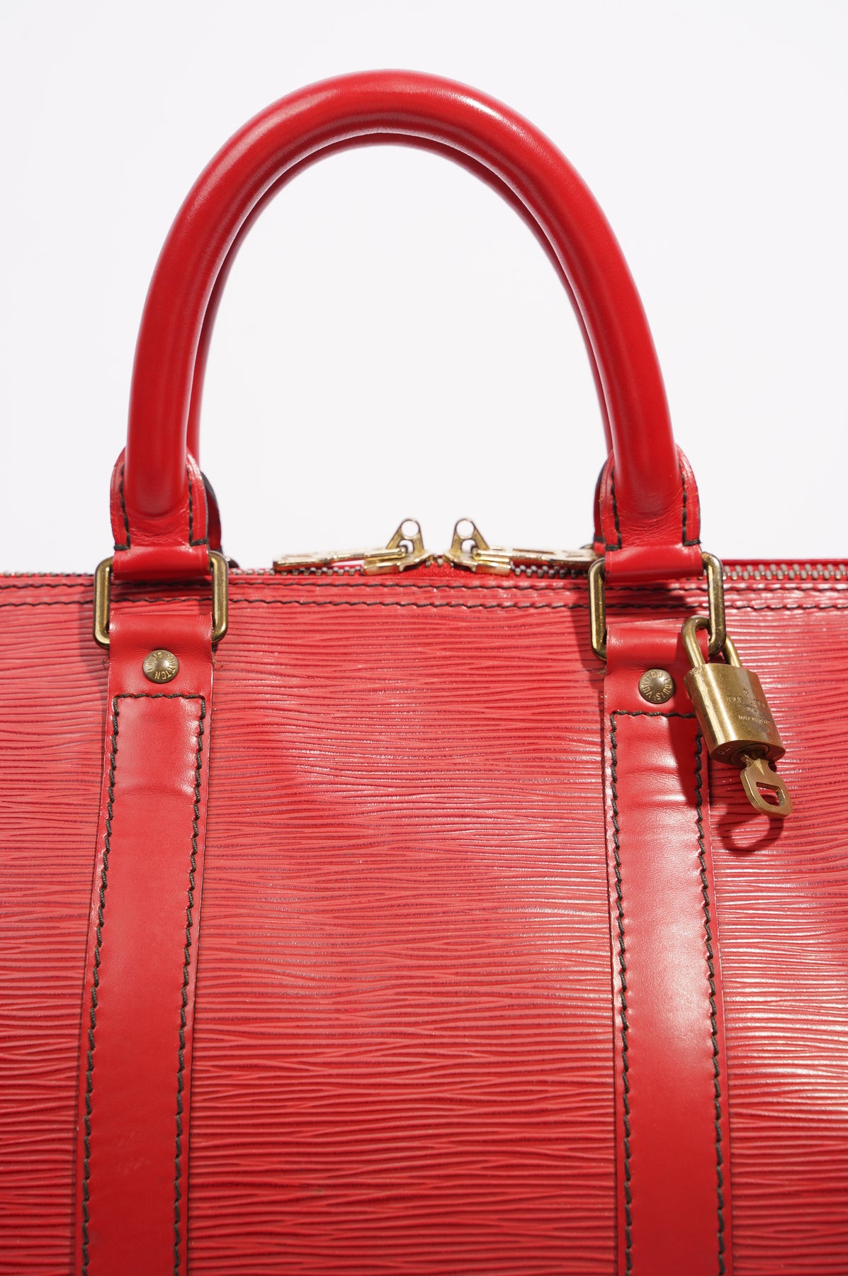 Louis Vuitton Womens Vintage Keepall Red Epi Leather 45 – Luxe