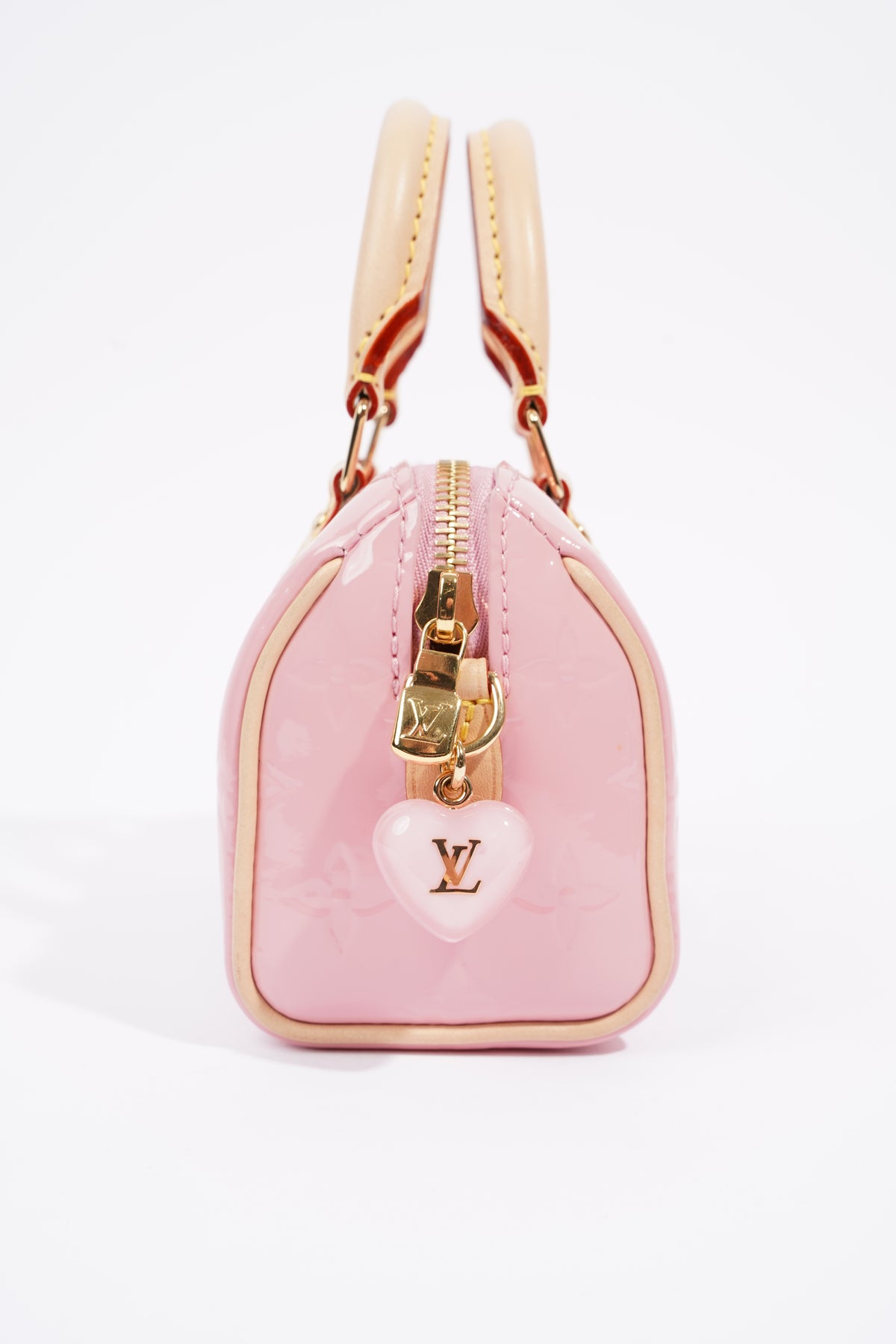 Louis Vuitton Vernis Monogram Nano Speedy Mochi Pink