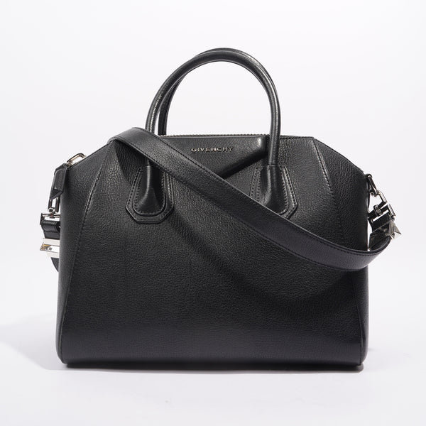 Luxury bag - Small Givenchy bag in black leather with yellow fluorescent  details