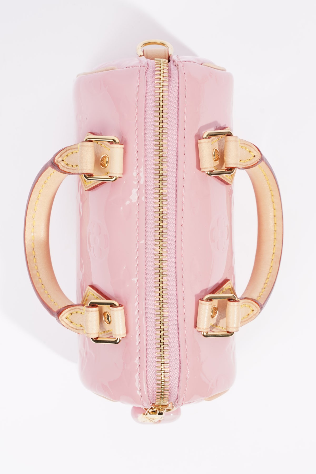 Louis Vuitton Nano Speedy Mochi Pink Vernis Gold Hardware