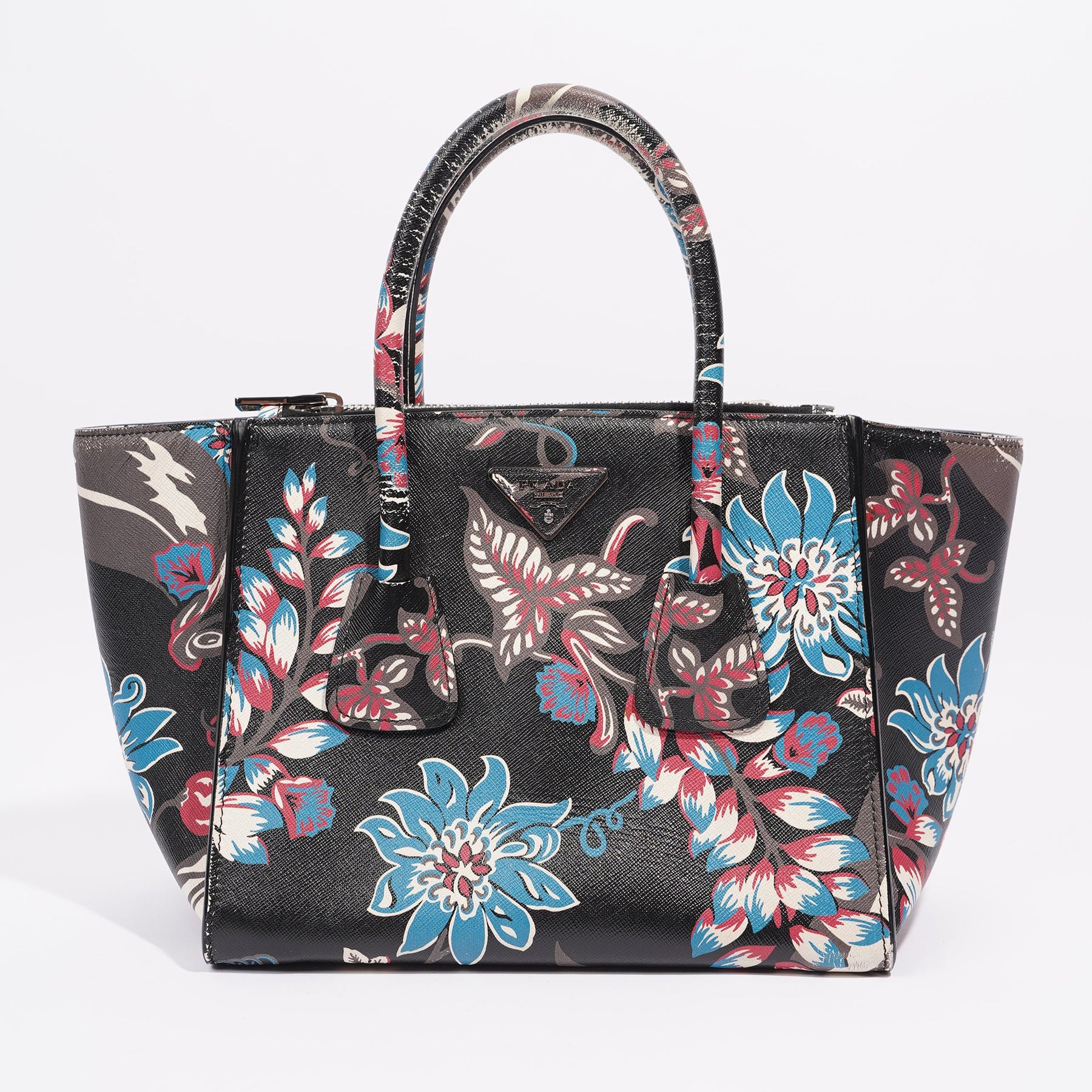 Prada Black Floral Leather Tote Bag - AGL1732 – LuxuryPromise