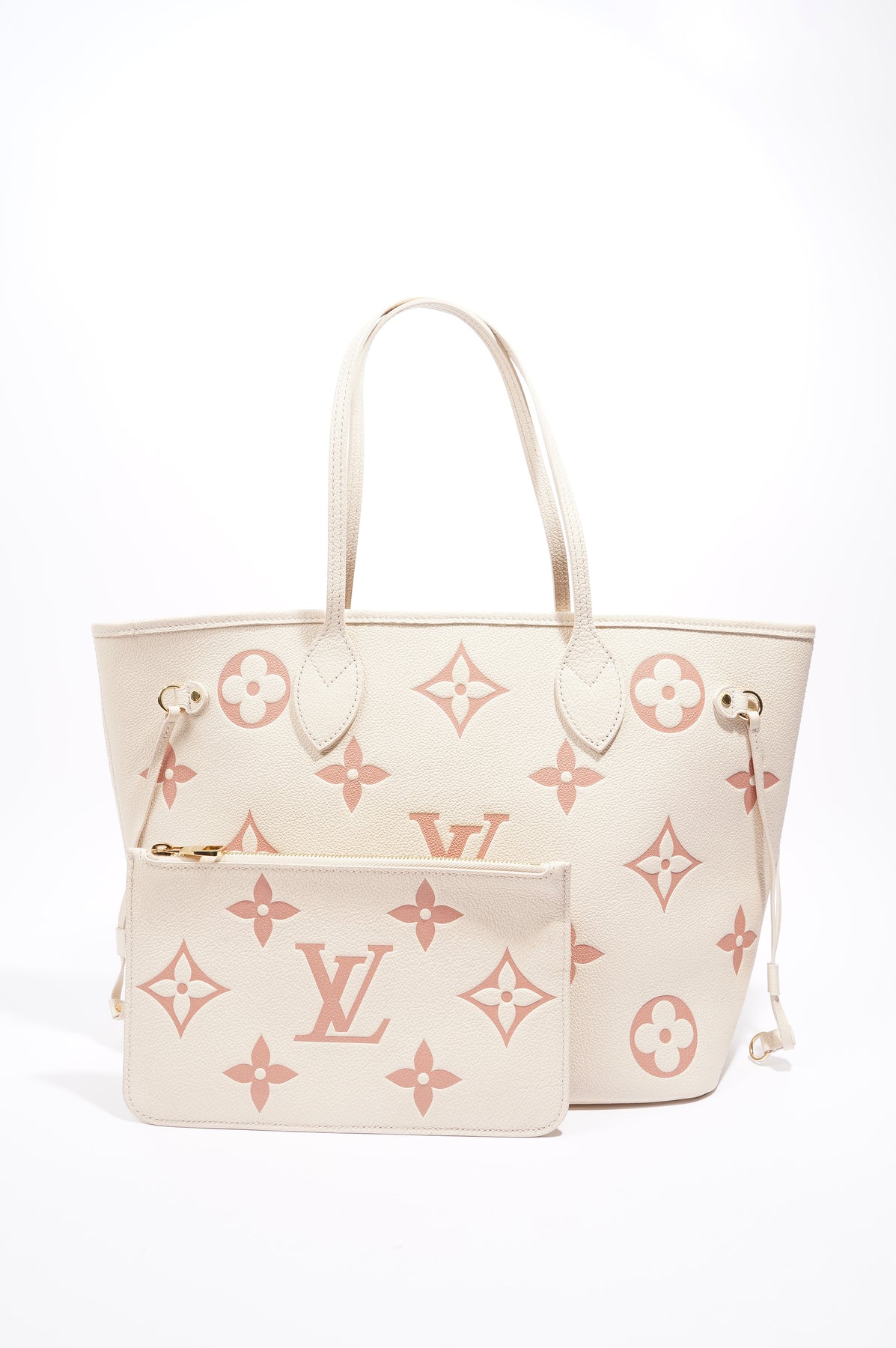 Louis Vuitton Neverfull Cream / Rose Empreinte Leather MM – Luxe