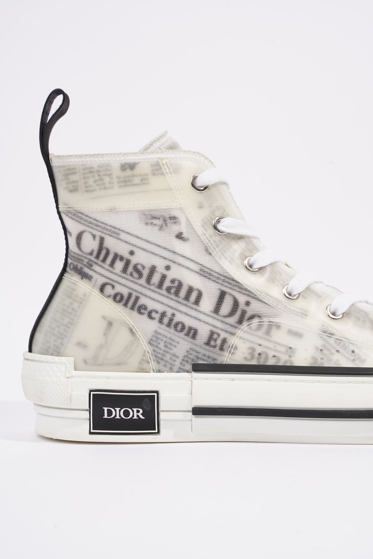 Christian Dior Men B23 White Black Paper Print EU 41.5 UK 7.5