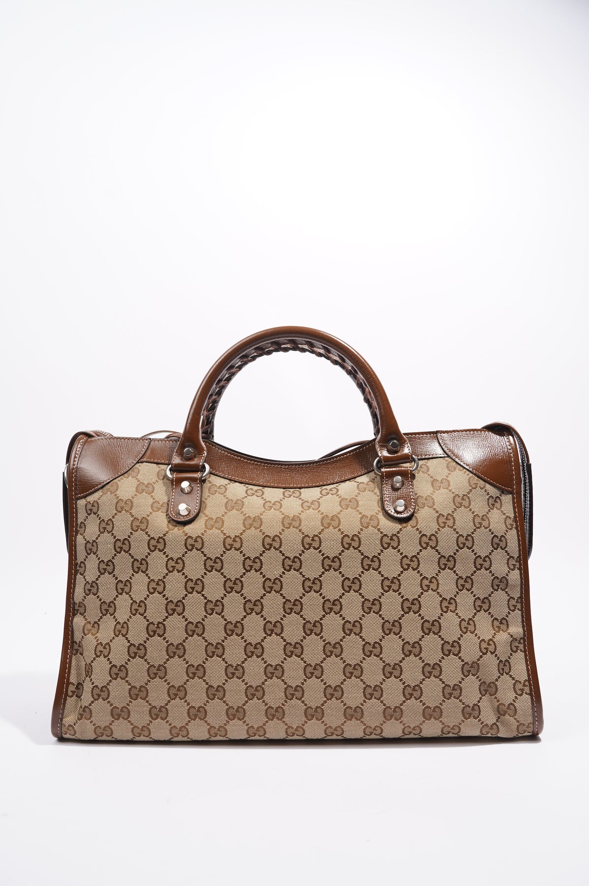 Gucci x Balenciaga Brown GG Supreme Canvas and Leather Neo Classic The  Hacker Project Shoulder Bag Gucci x Balenciaga