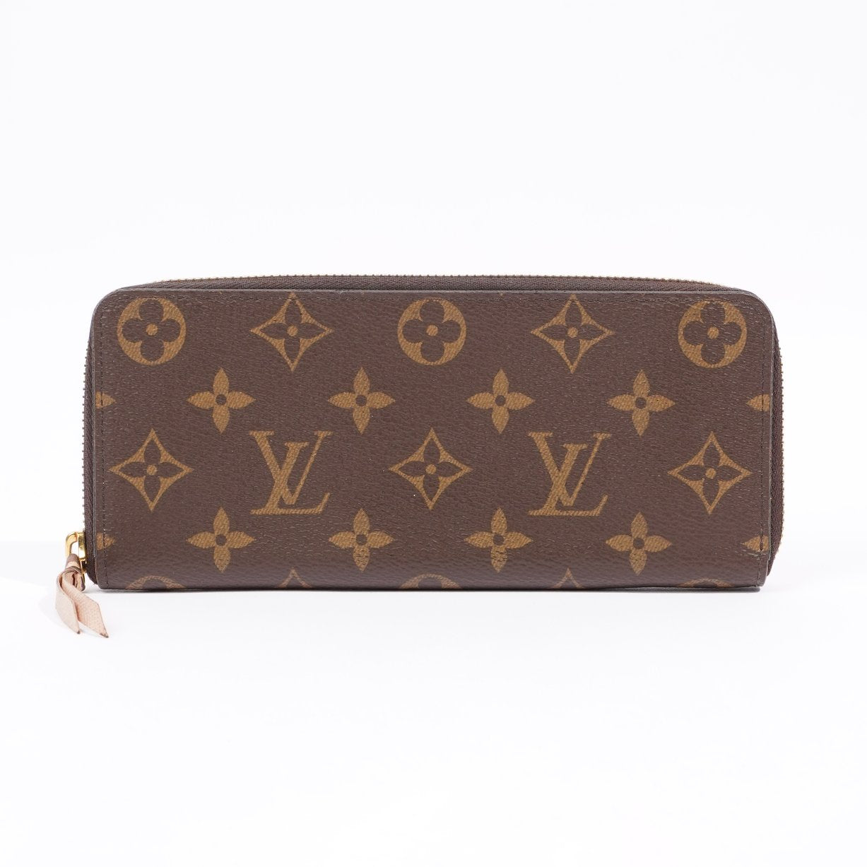 Louis Vuitton Clemence Monogram Canvas Zippy Wallet Brown