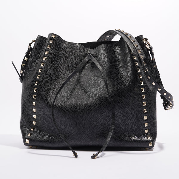 Valentino bucket outlet bag black