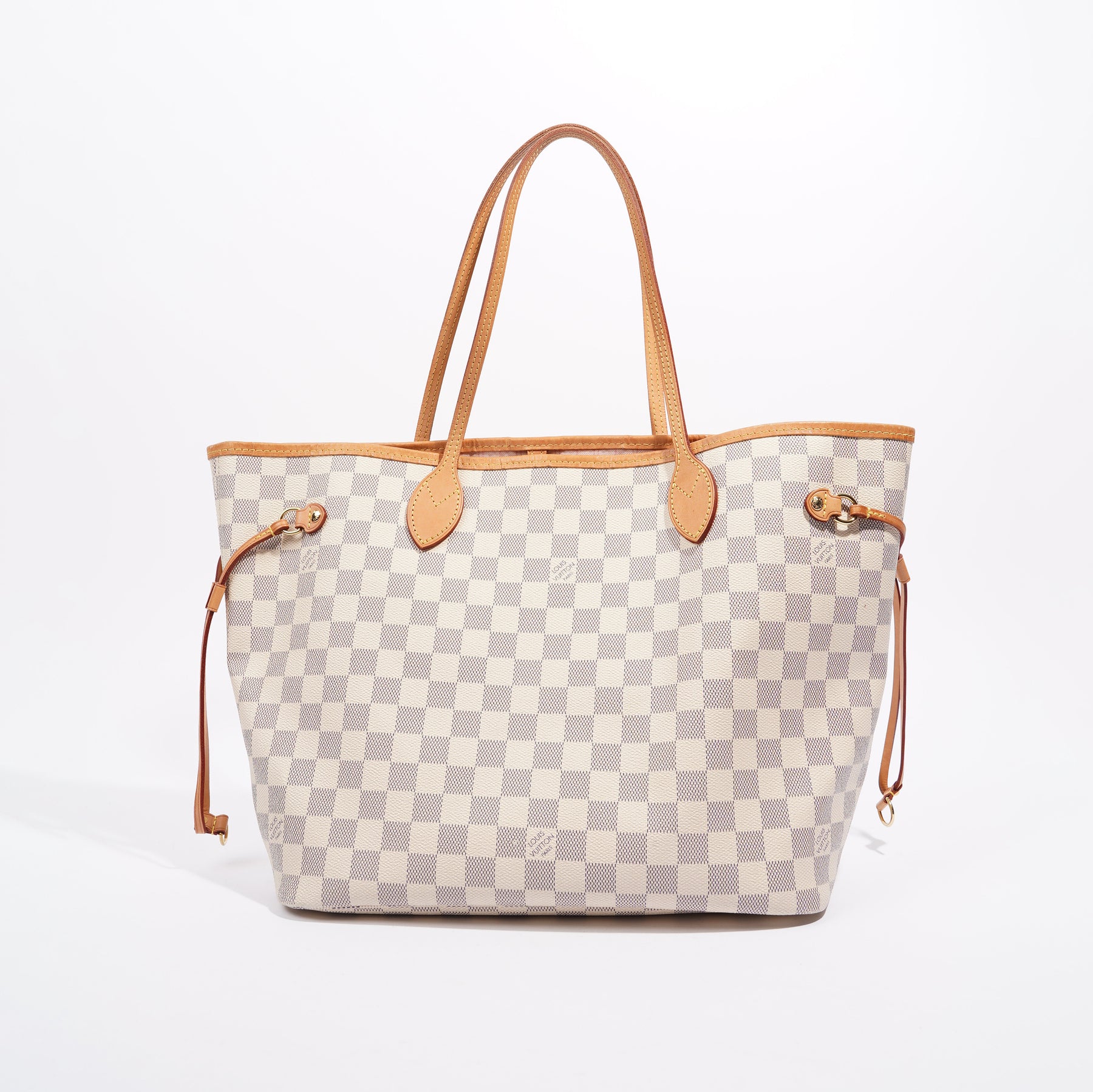 Louis Vuitton Neverfull mm Damier Azur Shoulder Bag White
