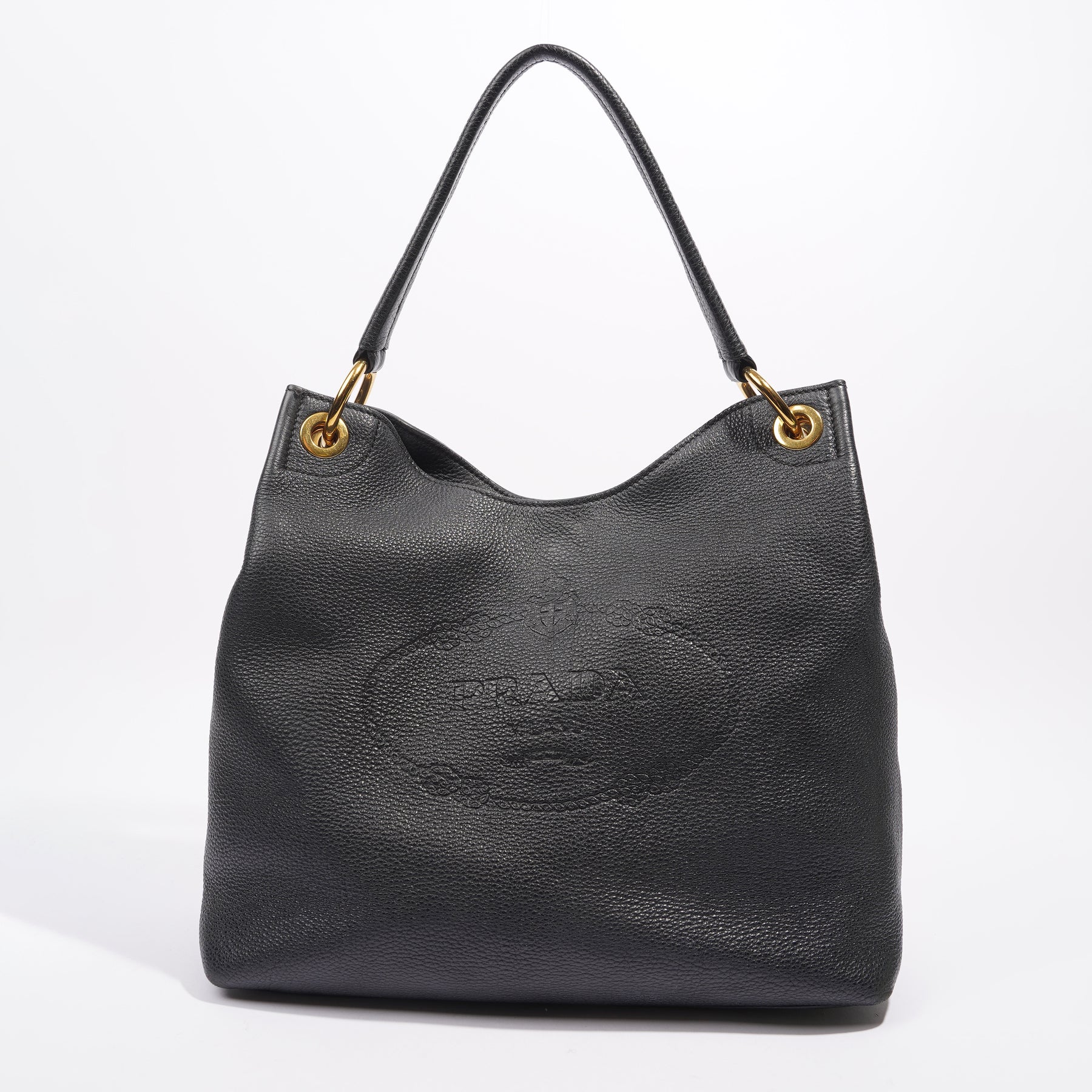 Prada Black Embossed-logo Tote Bag for Men