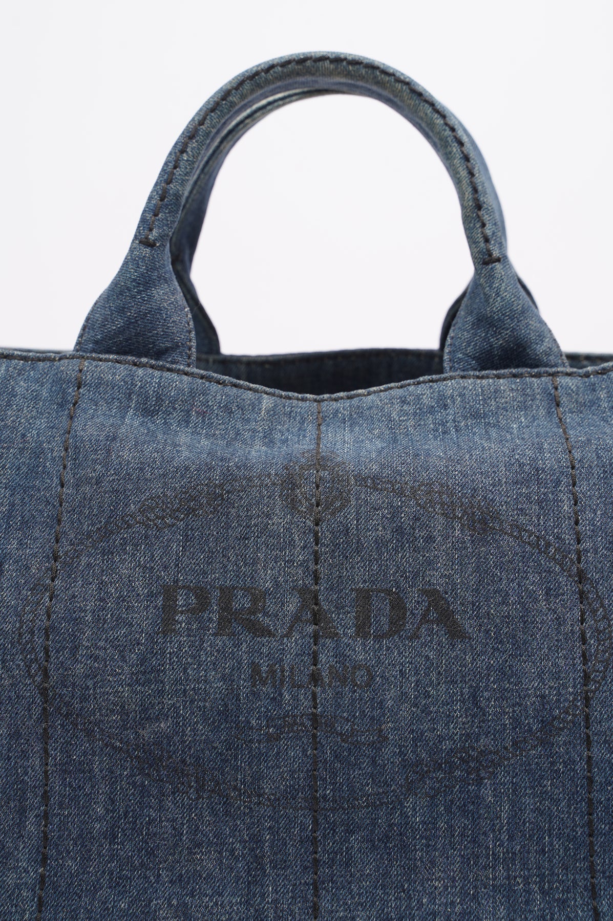 Prada Blue Canapa Logo Denim Tote Bag Cloth ref.605687 - Joli Closet