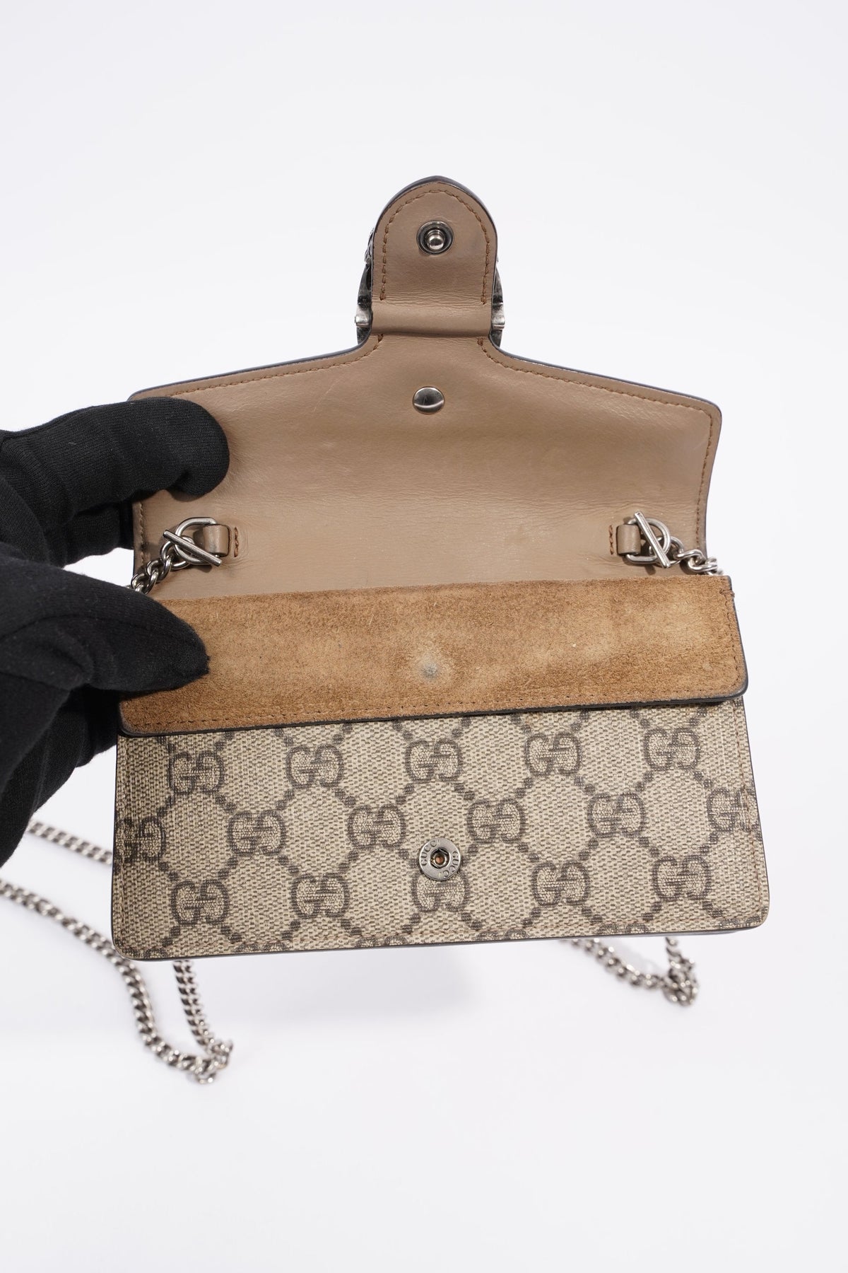 Gucci Womens Dionysus Bag Monogram Canvas / Leather Super Mini – Luxe  Collective