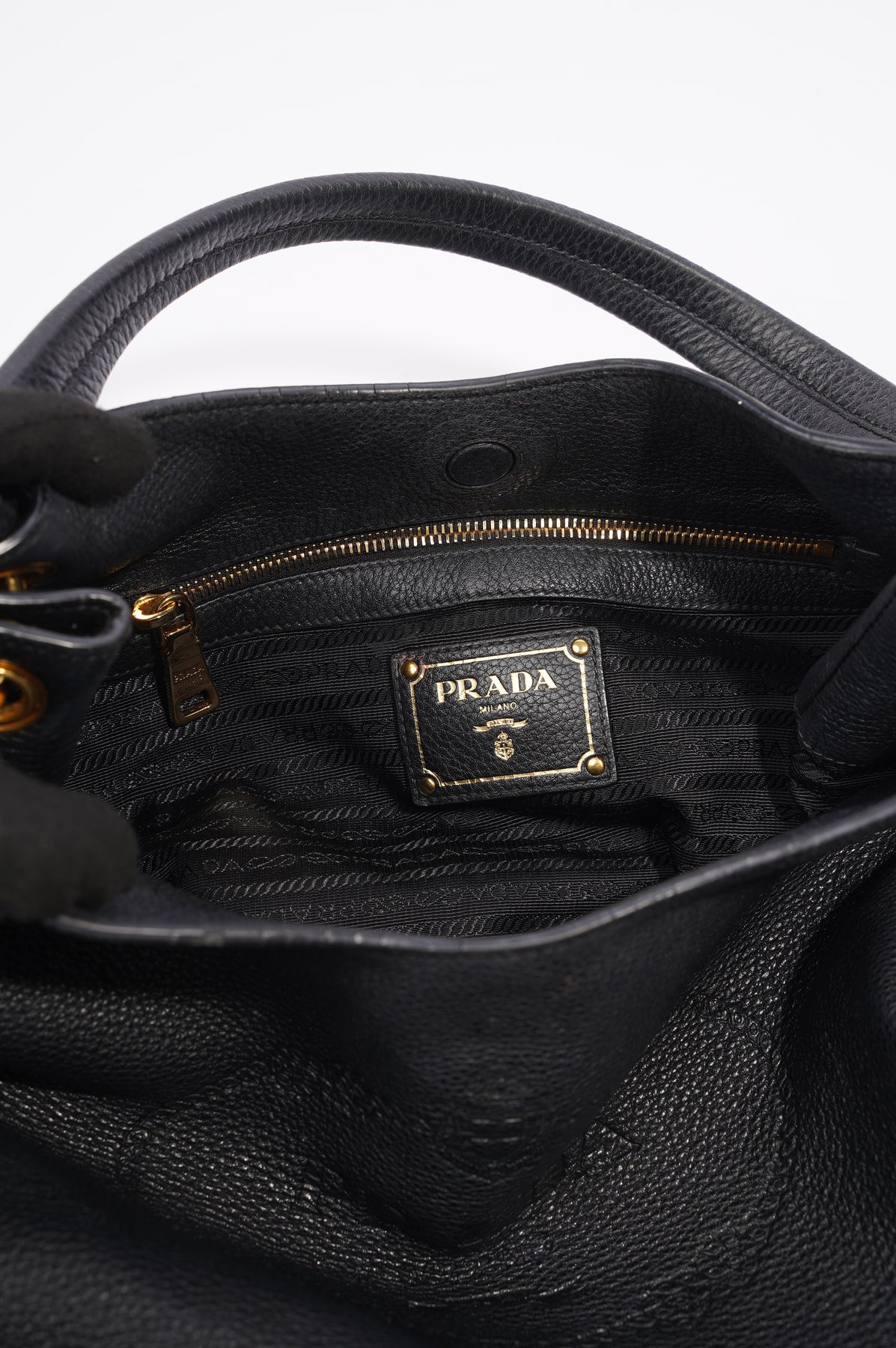 Prada Boho Tote Bag Black Leather Luxe Collective