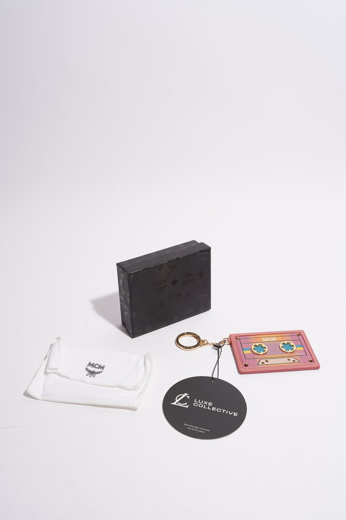 Pink Luxe Card Holder Keychain
