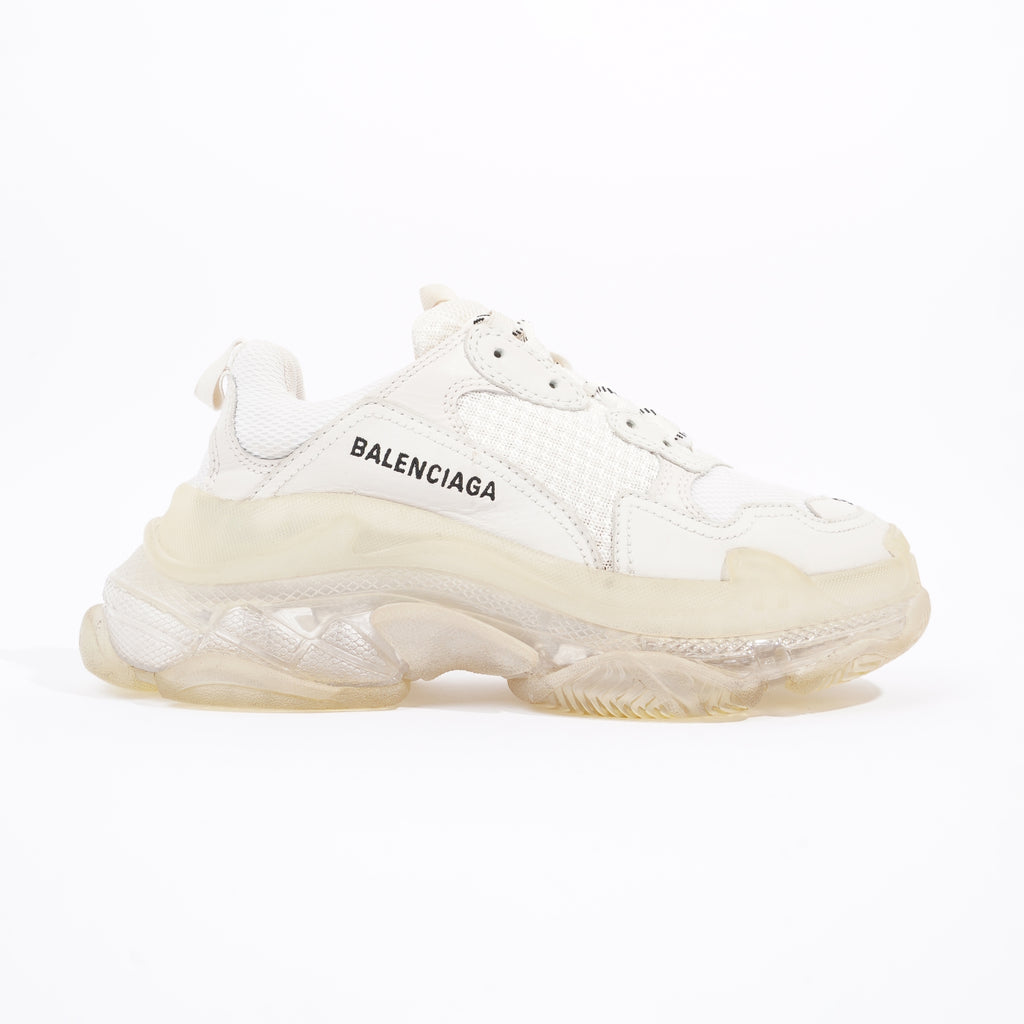 White clear sole deals triple s