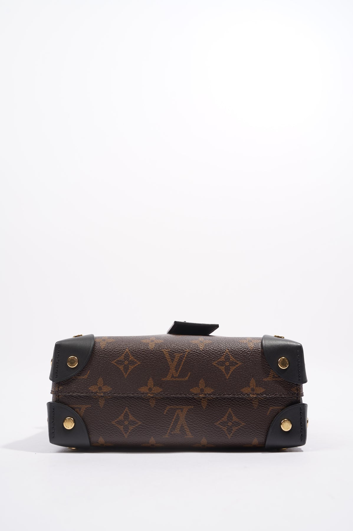 LOUIS VUITTON Petite Malle Souple Monogram Canvas Shoulder Bag Black