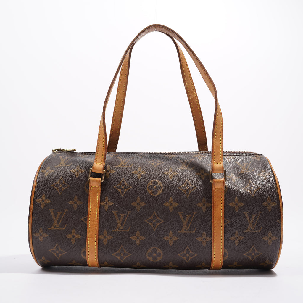 LOUIS VUITTON Papillon 30 Monogram Canvas Satchel Bag Brown