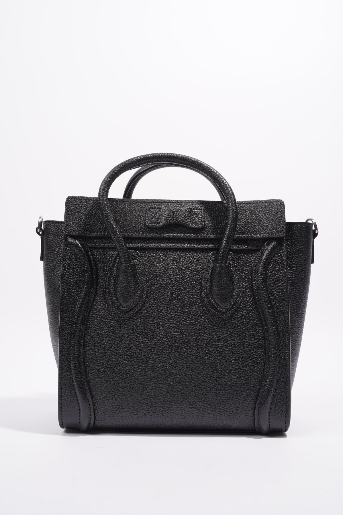 Celine Womens Luggage Bag Black Leather Nano Luxe Collective