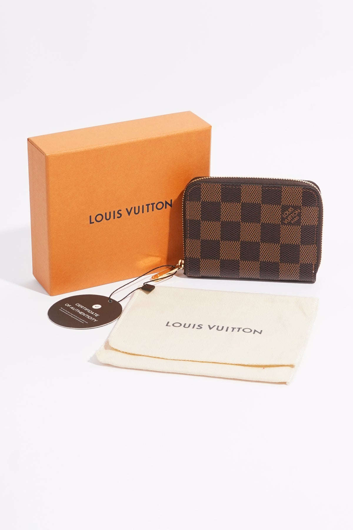 LOUIS VUITTON Zippy Coin Purse Damier Ebene Canvas Mini Wallet