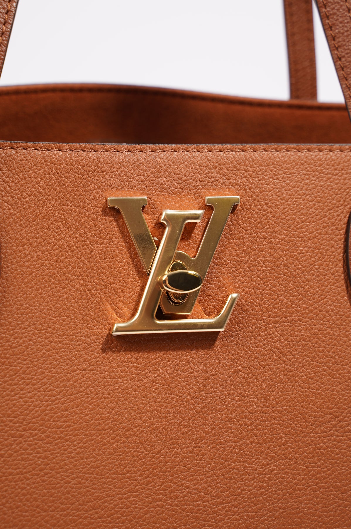 Louis Vuitton Chataigne Calfskin Leather Lockme Shopper Tote Bag